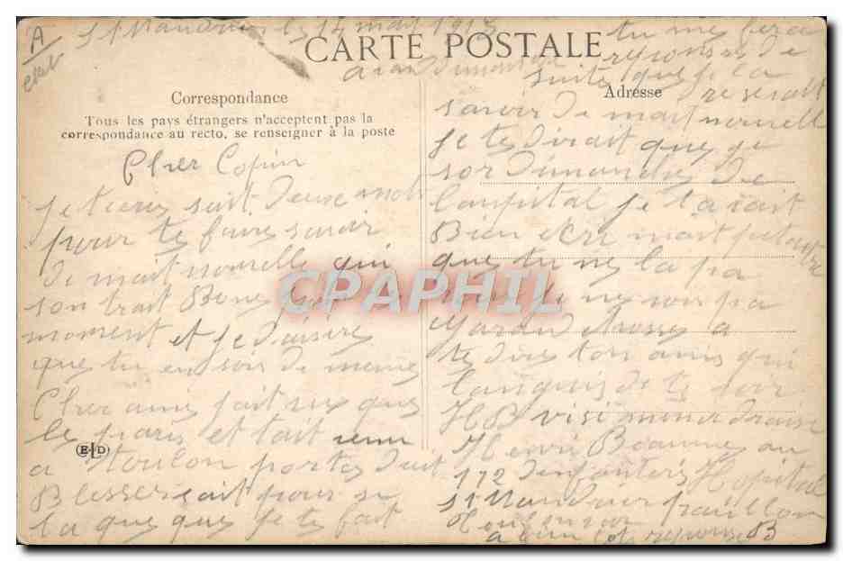 CPA Avion Aviation Lieutenant Lucca sur monoplan Deperdussion Bateaux — Rückseite