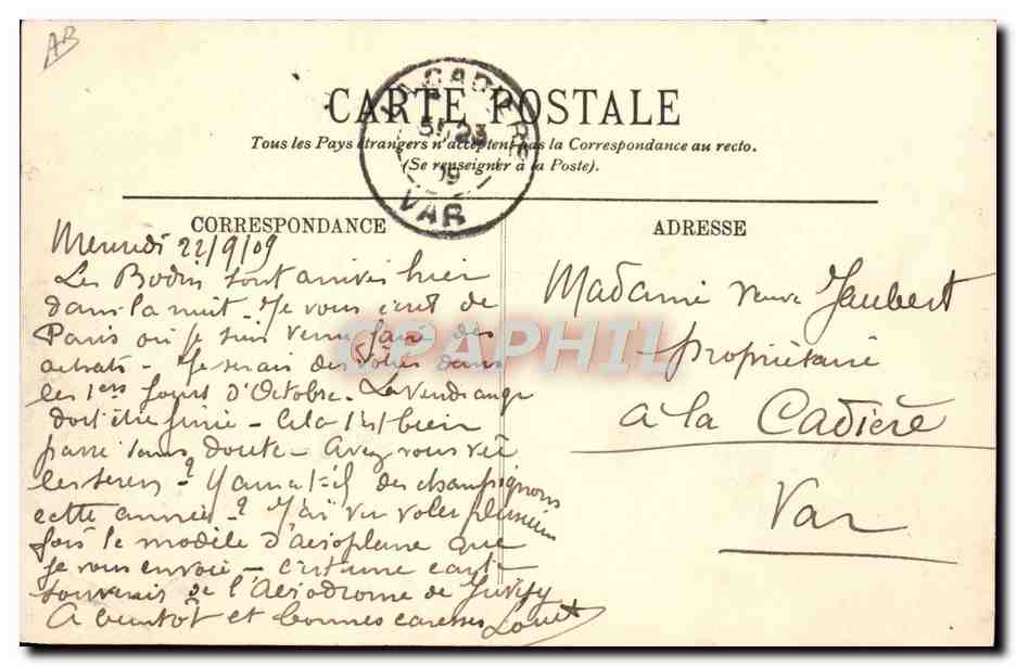 CPA Avion Aviation L'aeroplane Voisin — Verso