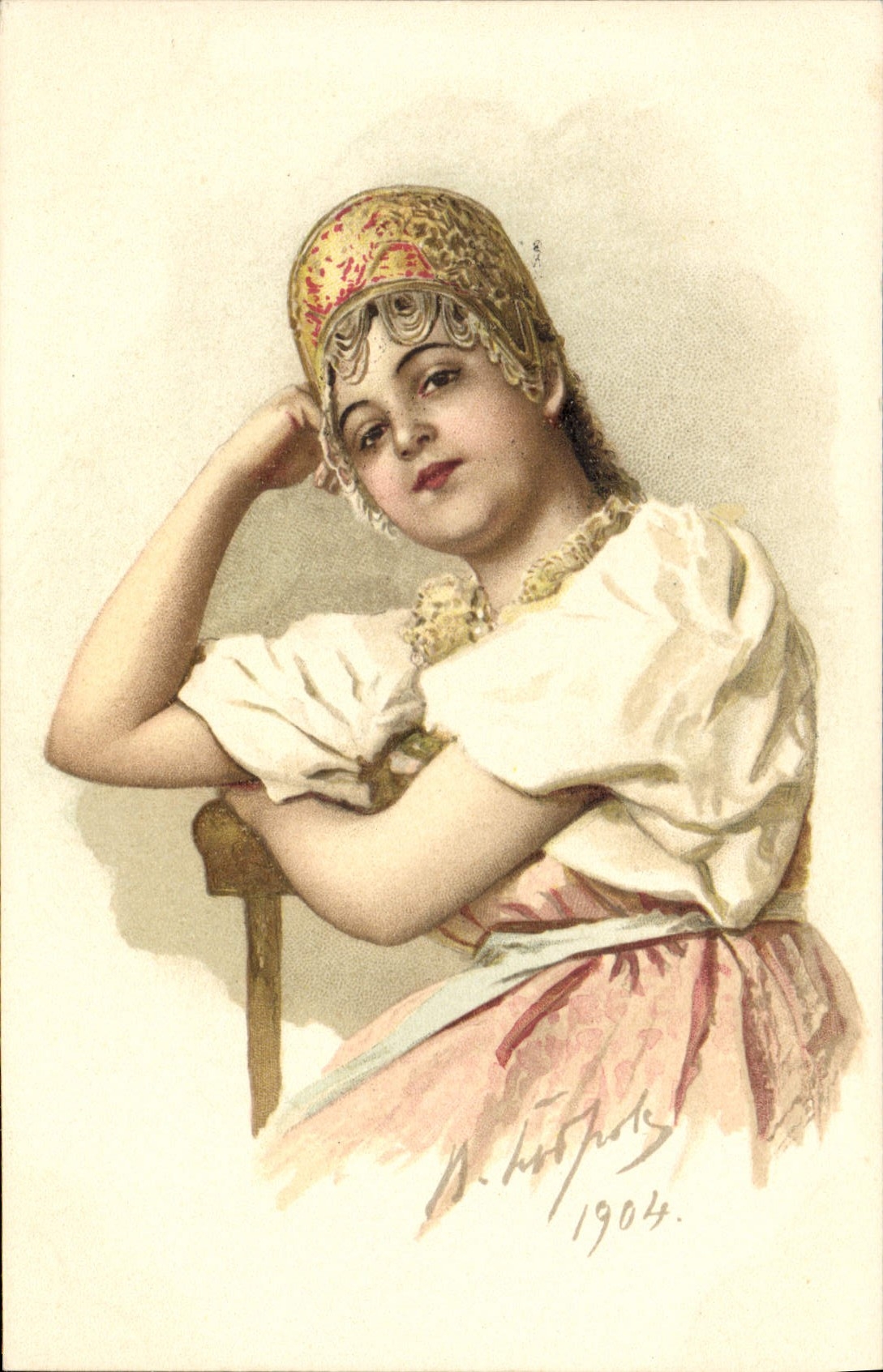 CPA Fantaisie Illustrateur Femme