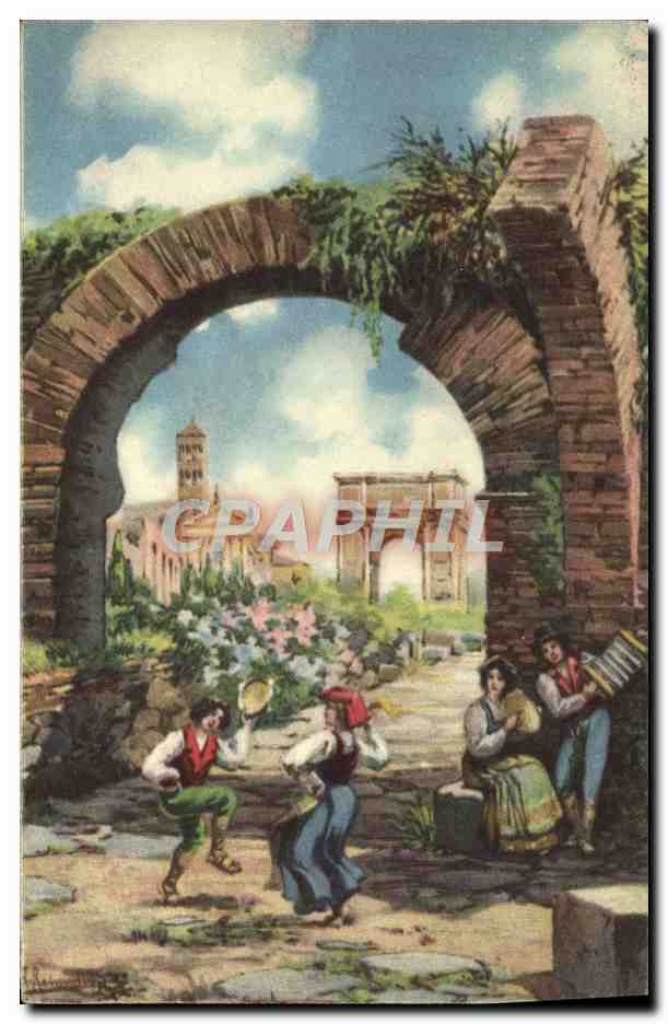 CPA Fantaisie Illustrateur Roma Le Via Sacra Accordeon 