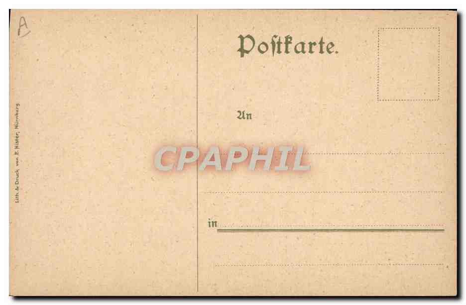 Bäckertaufe wegen zu kleinen Brodes — scena storica — Lith. & Druck von E. Hütter, Nürnberg — Verso