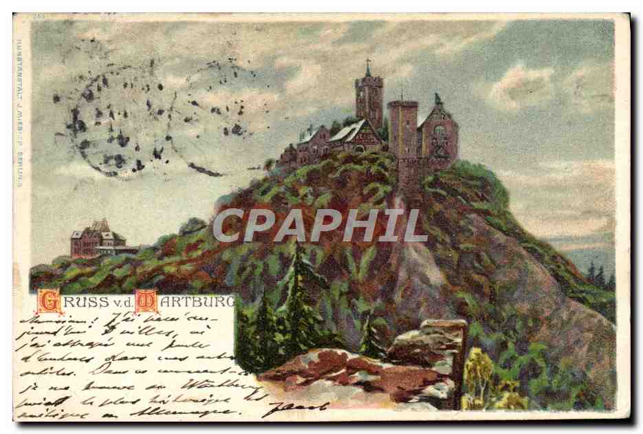 Château de Wartburg — vue panoramique — éditeur HUBERTSBAUER, n° 353