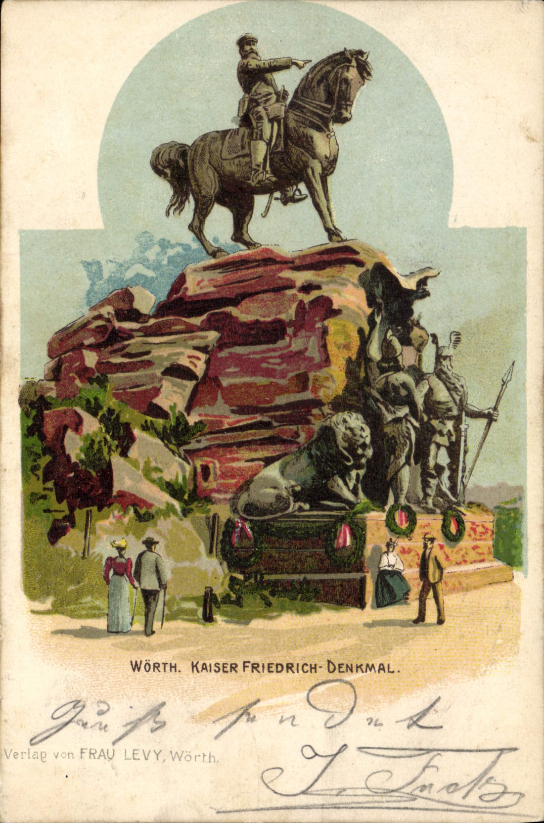 CPA Fantaisie Illustrateur Worth Kaiser Friedrich Denkmal Lion