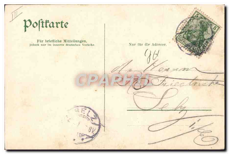 CPA Fantaisie Illustrateur Worth Kaiser Friedrich Denkmal Lion — Rückseite
