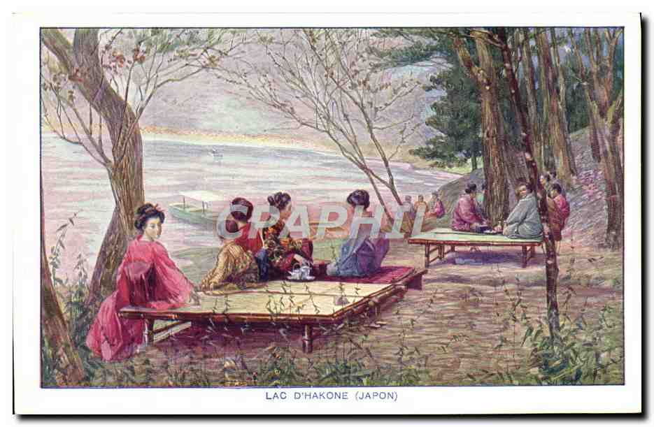 CPA Japon Nippon Lac d'Hakone Femmes Folklore