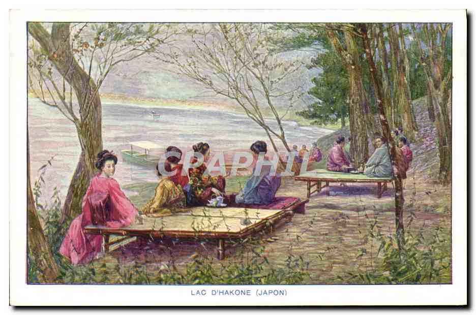 CPA Japon Nippon Lac d'Hakone Femmes Folklore