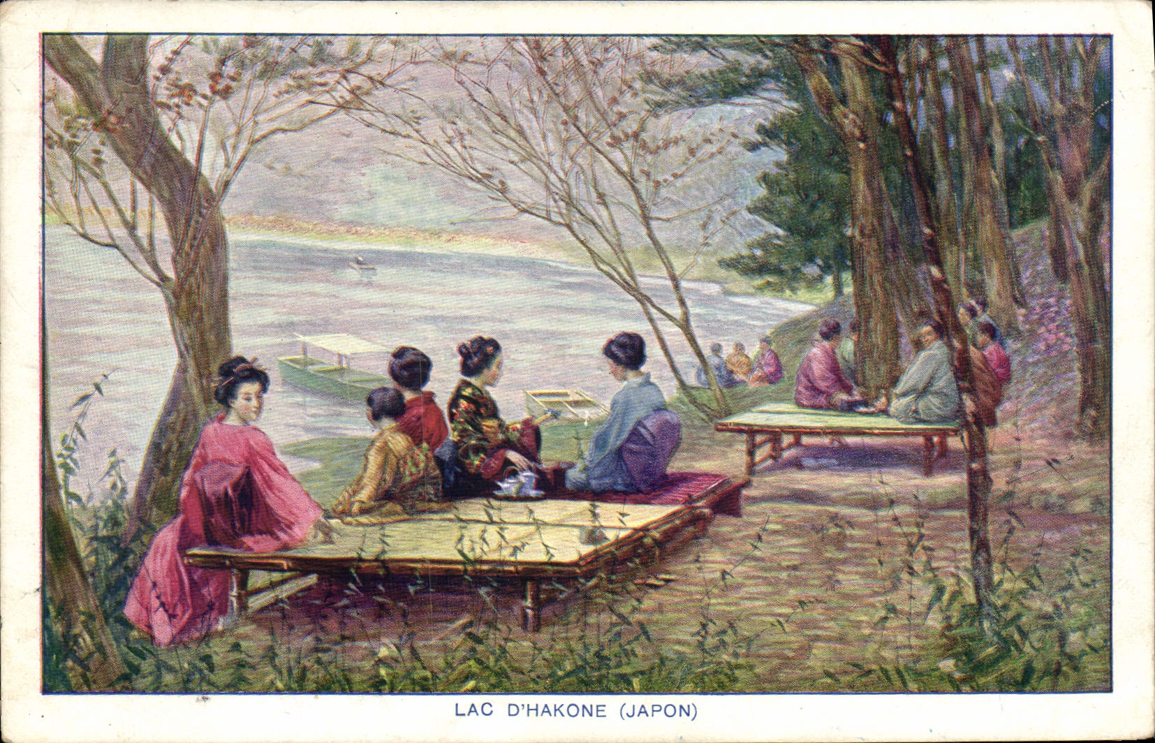 CPA Japon Nippon Lac d'Hakone Femmes Folklore