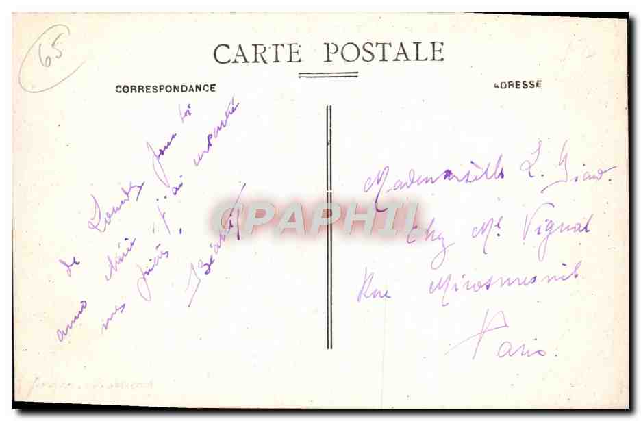 CPA Lourdes Le Chateau Fort — Verso