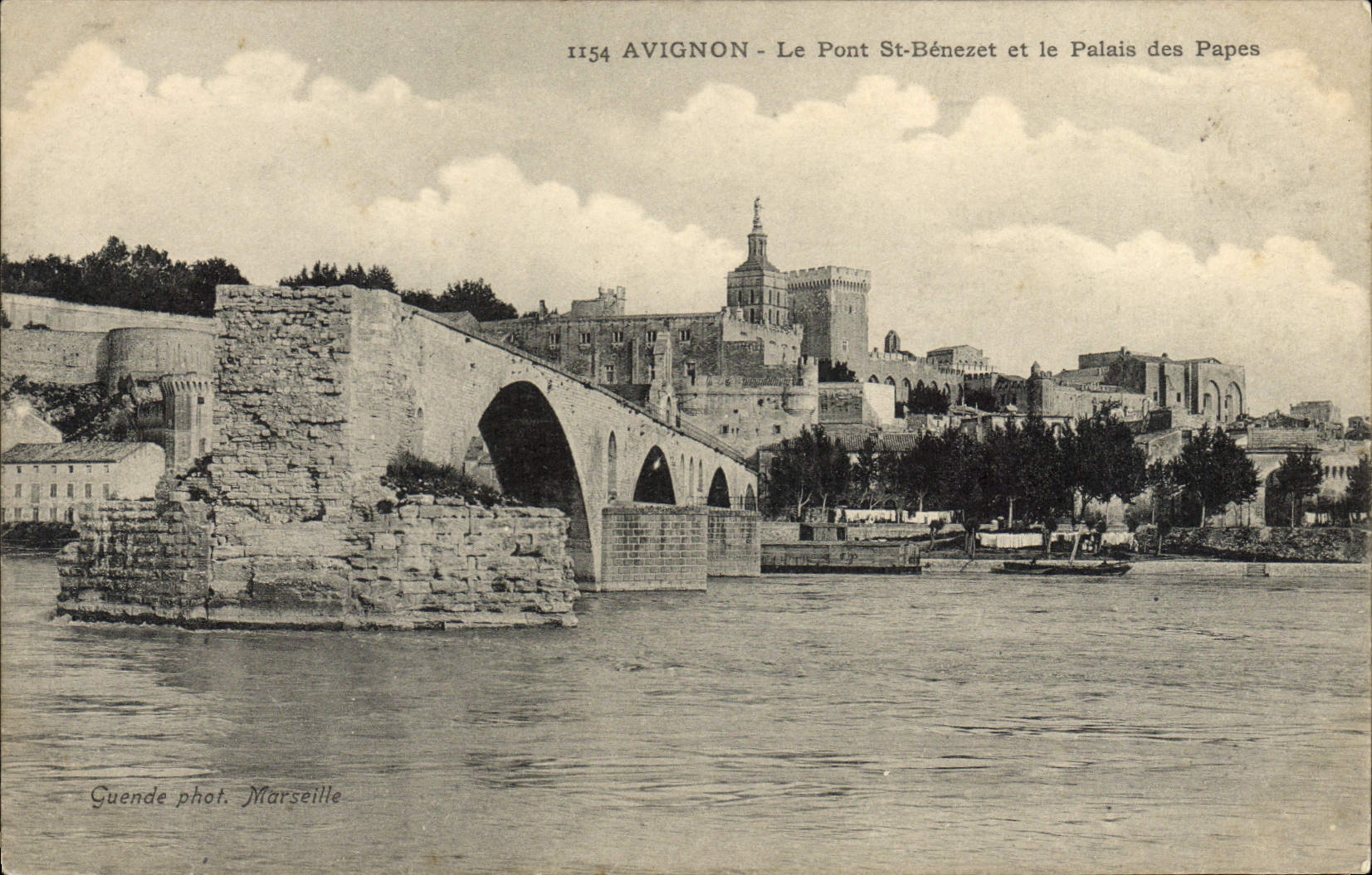 CPA Avignon Le Pont St Benezet Et Le Palais Des Papes