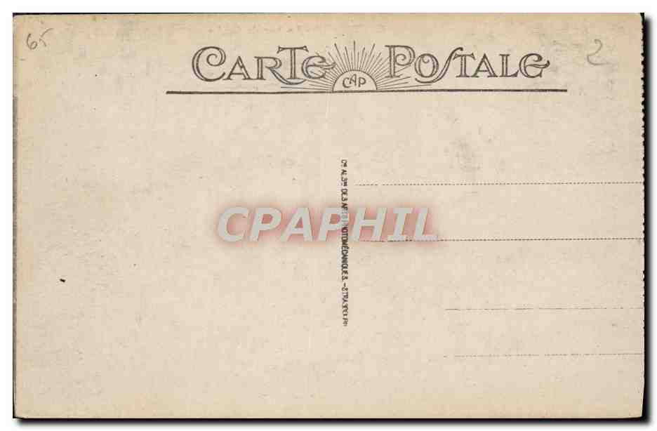 Cauterets - Le Lac de Gaube — vue du lac entouré de montagnes, avec deux personnes sur un rocher et une barque à l'avant-plan — éditeur CPAPHIL, n° 69 — Rückseite