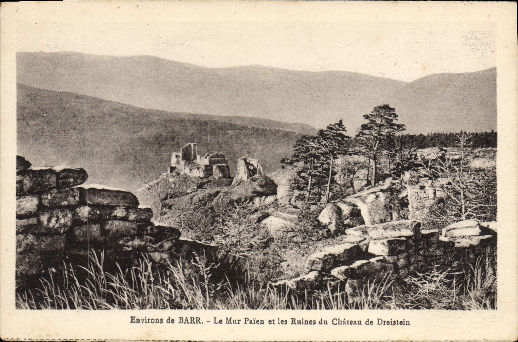 Environs de BARR - Le Mur Païen et les Ruines du Château de Dreistein