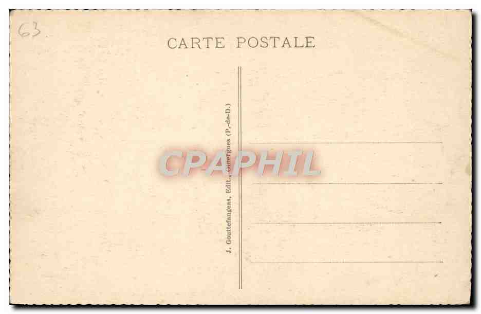 CPA Le Mont Dore Place Michel Bertrand Hotel Sarciron Et Hotel De Paris — Verso
