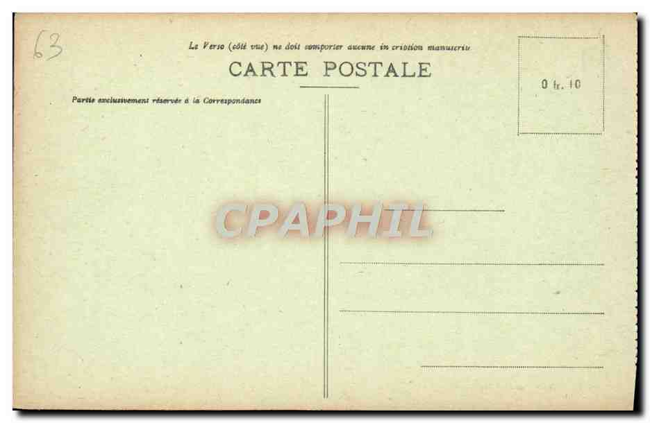CPA Royat La Vieille Eglise Attelage — Rückseite