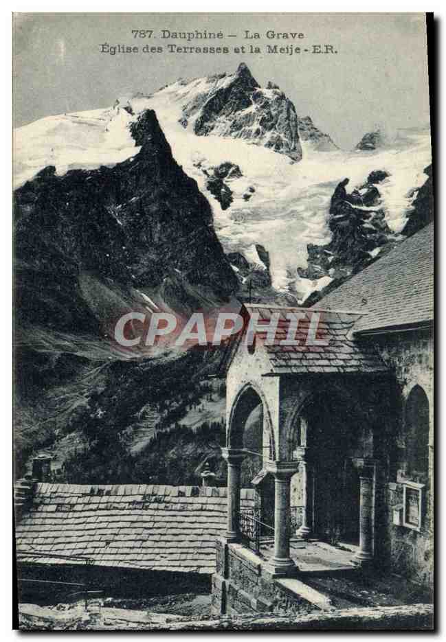 Dauphiné — La Grave — Église des Terrasses et la Meije - E.R.