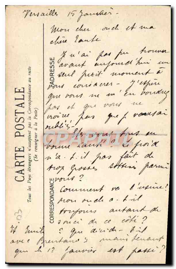 CPA Vichy Hopital Militaire Militaria — Verso