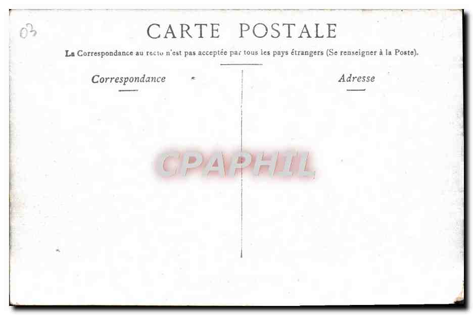 CPA Vichy Hopital Militaire Militaria — Verso