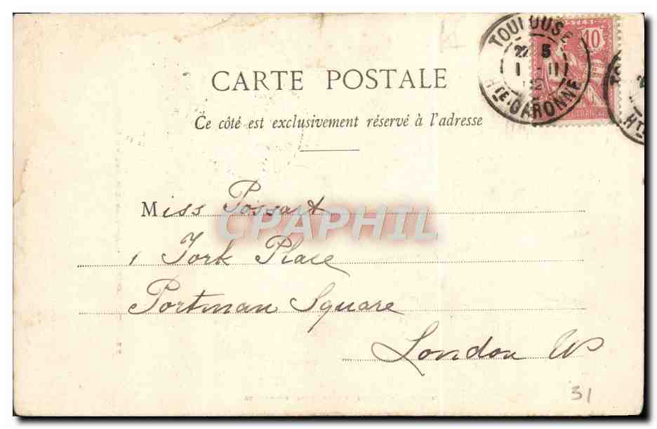 Toulouse - Cour de l'Hôtel de Lasboudes — éditeur G. Lasboudes, n°23 — Reverso