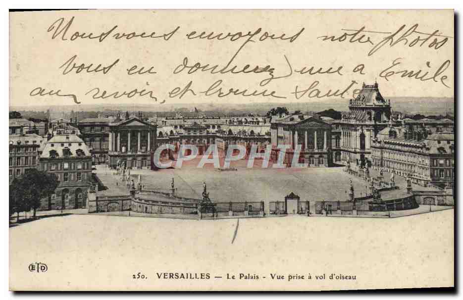 CPA Versailles Le Palais Vue Prise A Vol D'Oiseau