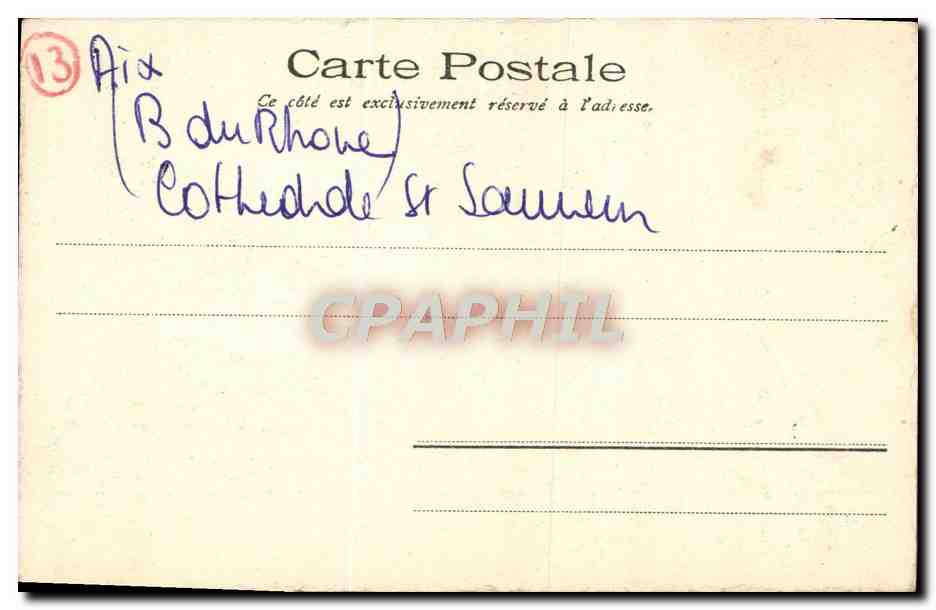 CPA Aix En Provence La Cathedrale De Saint Sauveur — Rückseite