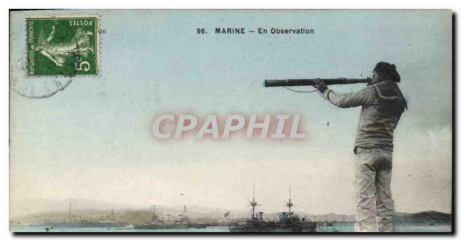 CPA Bateau Marine En observation