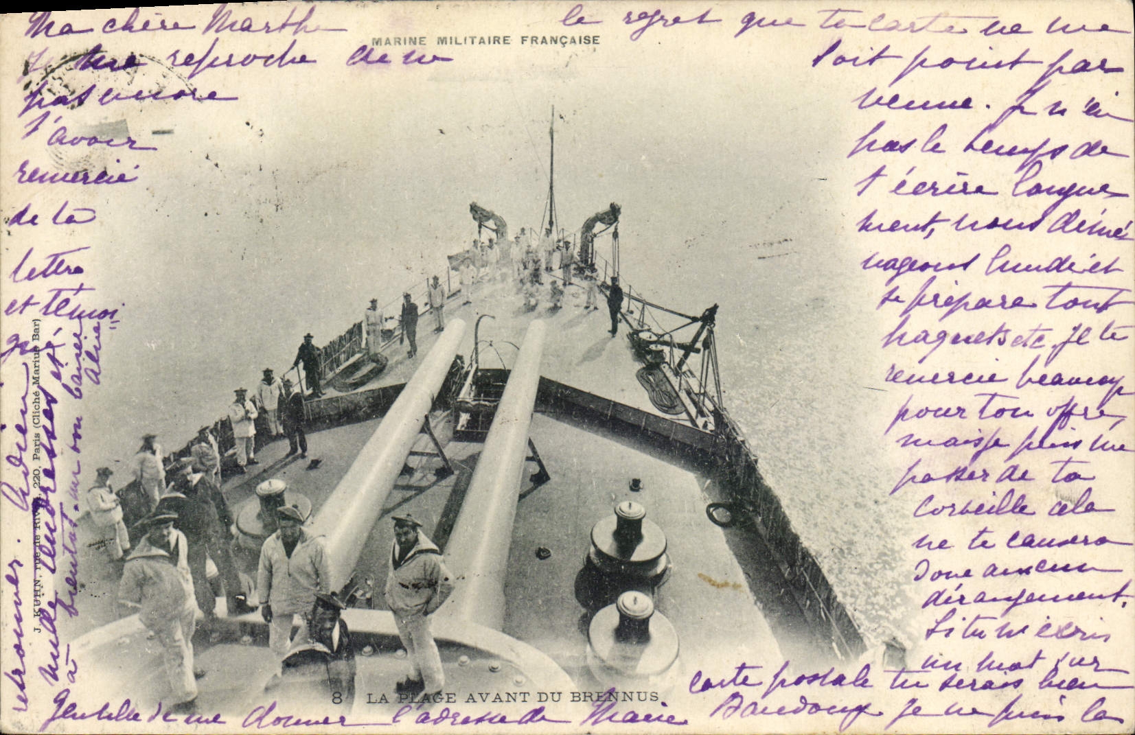 La place avant du Brennus — Marine Militaire Française — éditée par la Société Anonyme des Cartes Postales