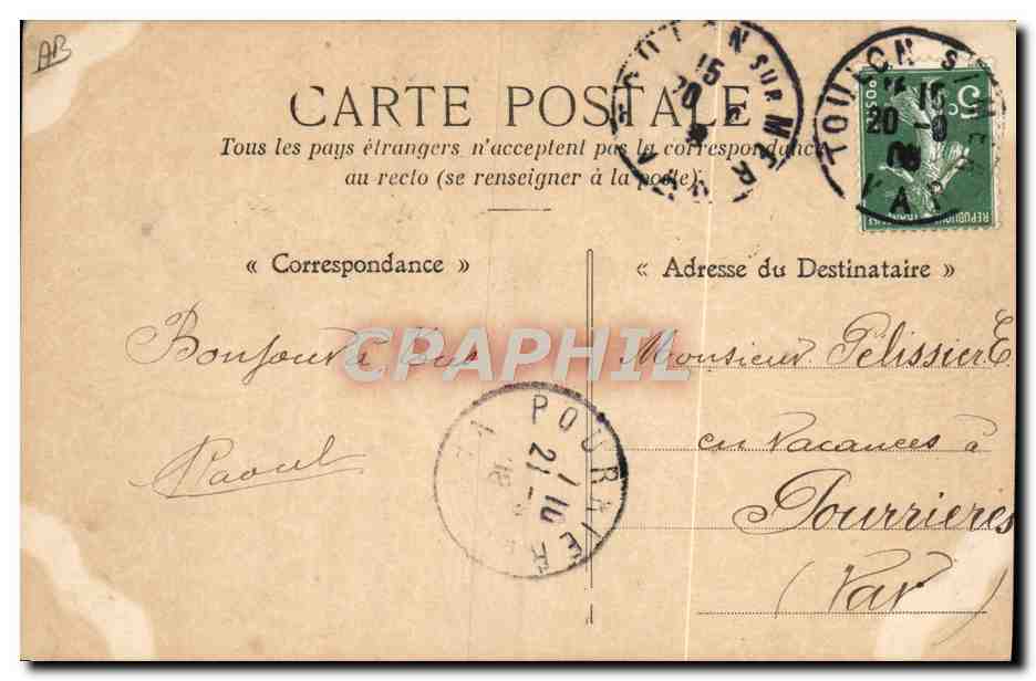 Plage-avant d'un Cuirassé — Marine Militaire Française — Collection A. Couturier, n°426 — Reverso