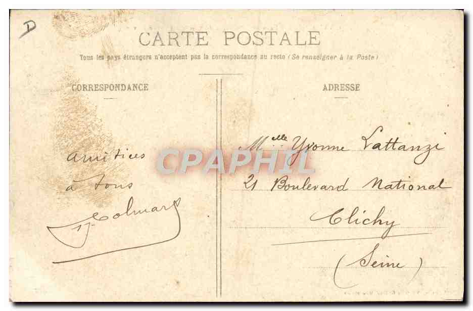 CPA Avion Aviation L'aeroplane Farman au camp du chateau Vu de l'avant  — Rückseite