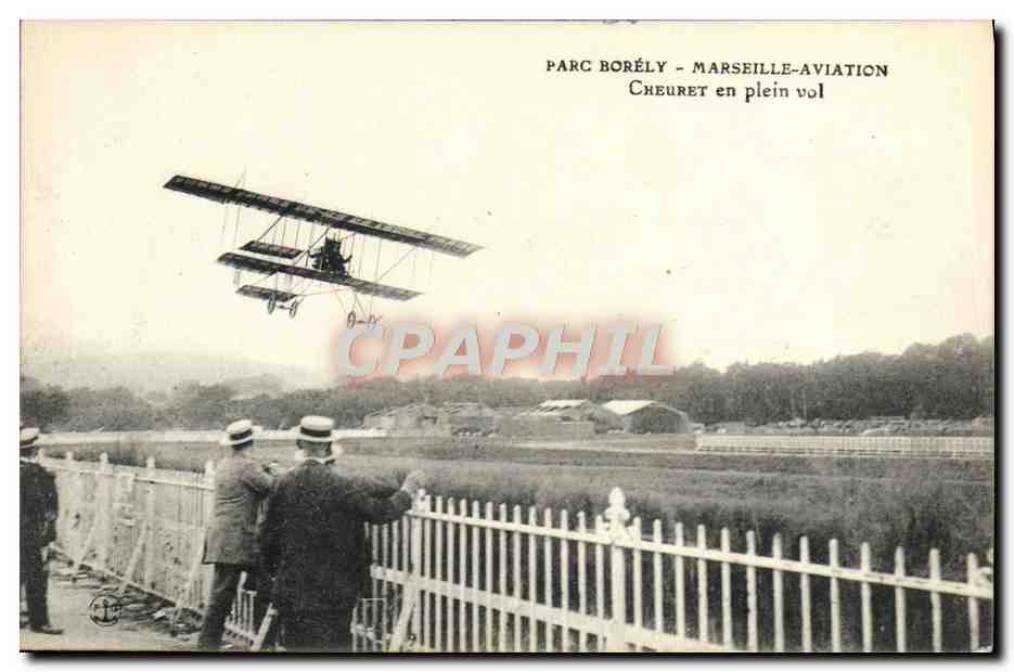 CPA Avion Aviation Parc Borely Marseille Aviation Cheuret en plein vol 