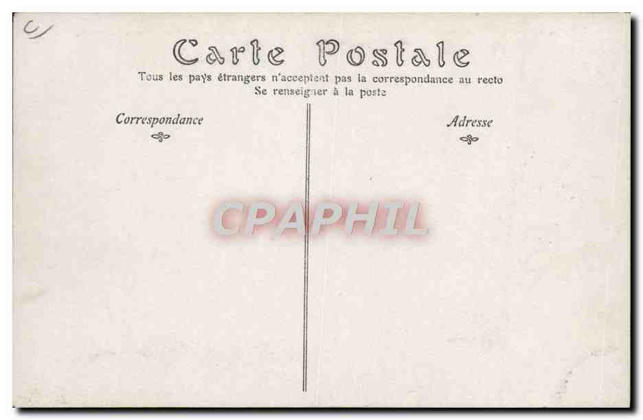 CPA Avion Aviation Farman se rend au camp de Chalons a Reims Pres des Sept Saulx il va franchir les Grands Peupliers — Verso
