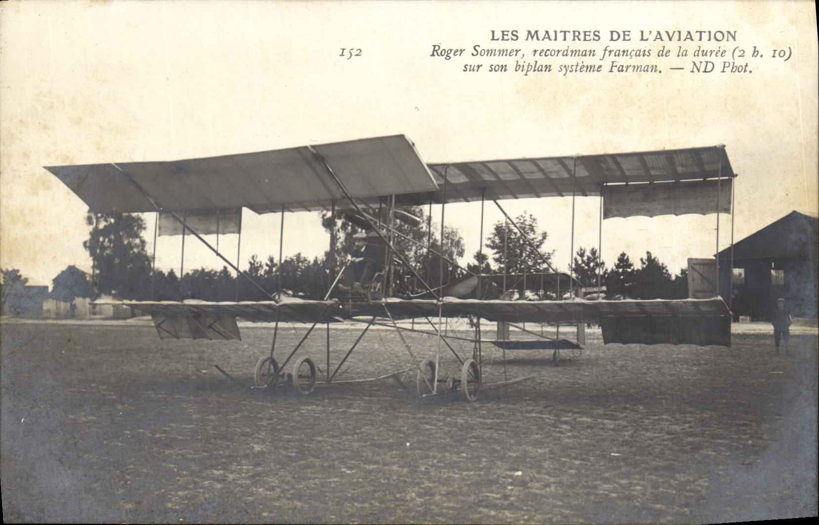 CPA Avion Aviation Roger Sommer sur son biplan 