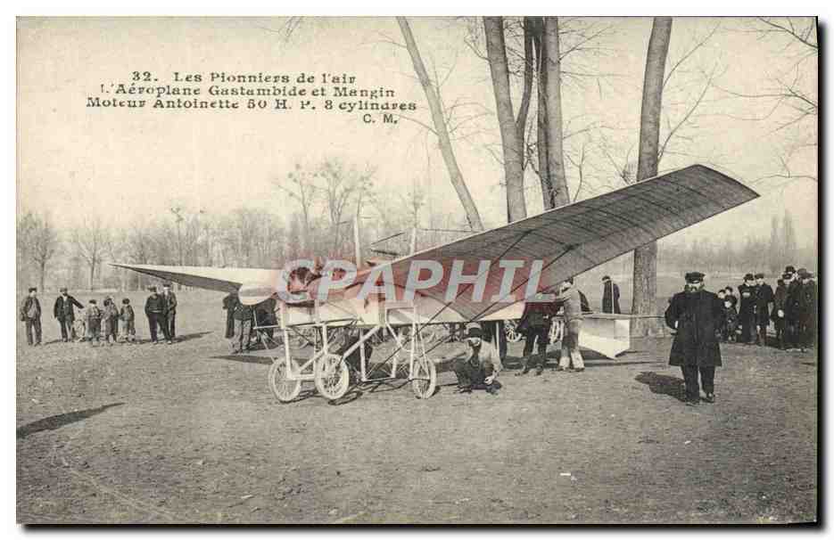 CPA Avion Aviation L'aeroplane Gastambide et Mangin Moteur Antoinette 