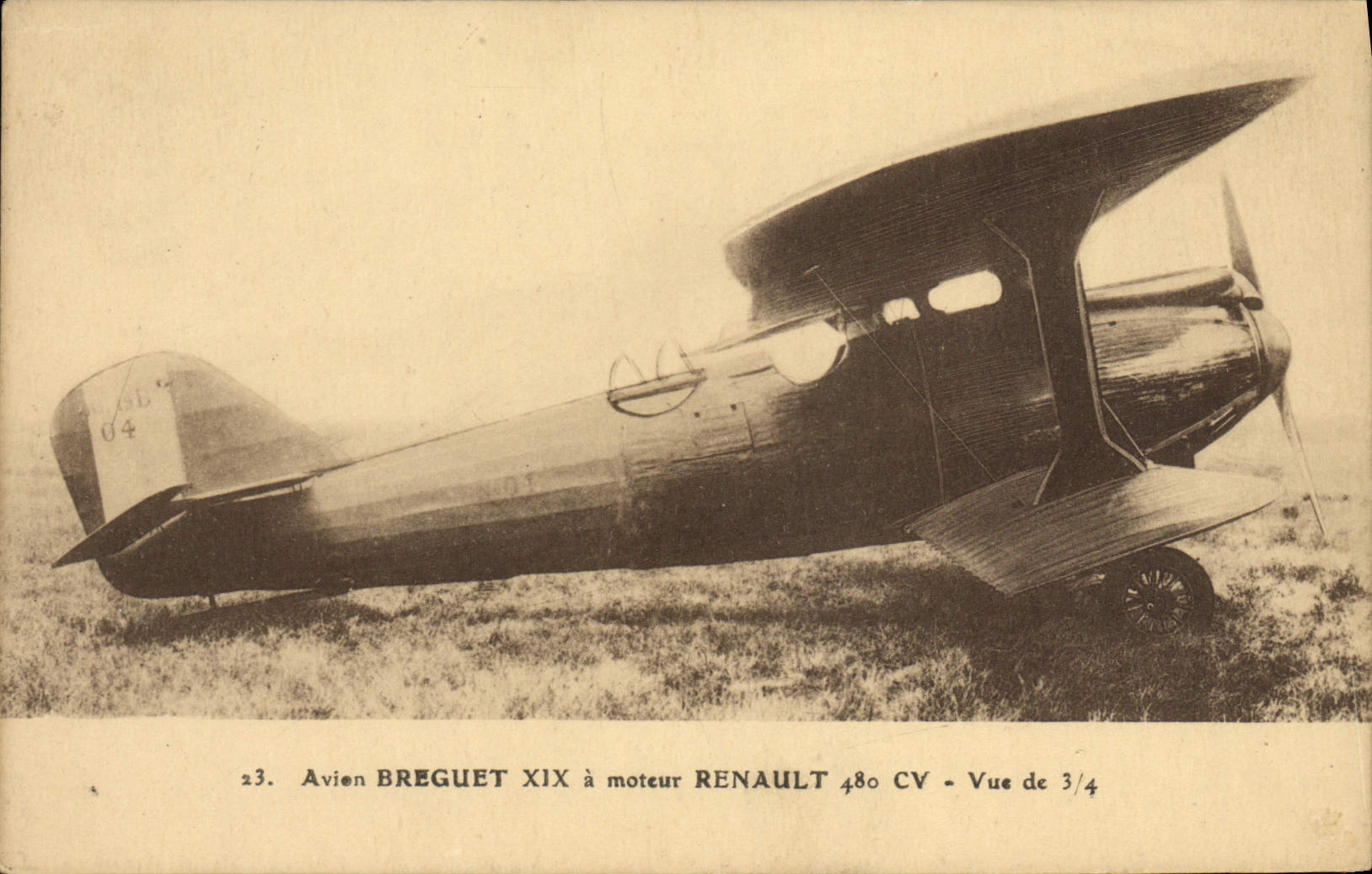 CPA Avion Aviation Avion Breguet XIX a moteur Renault 480 CV Vue de 3 / 4 