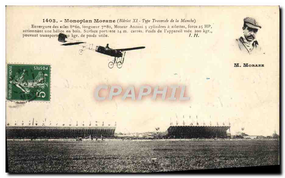 CPA Avion Aviation Monoplan Morane Bleriot XY Type Traversee de la Manche 