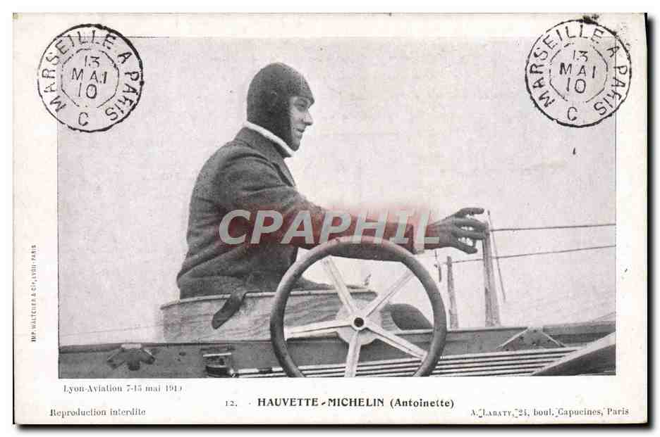 CPA Avion Aviation Hauvette Michelin Antoinette 