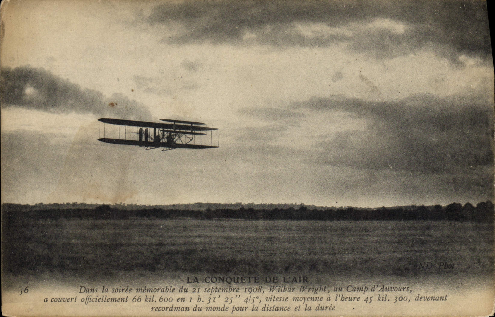 CPA Avion Aviation Wilbur Wright Camp d'Auvours 