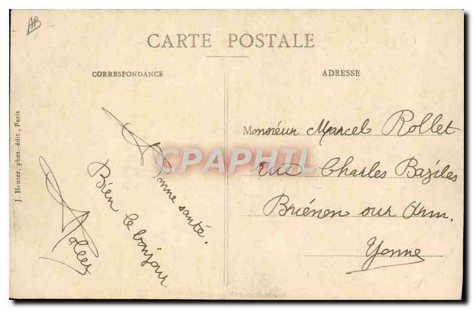 CPA Avion Aviation Biplan Breguet pilote par Bathiat — Verso
