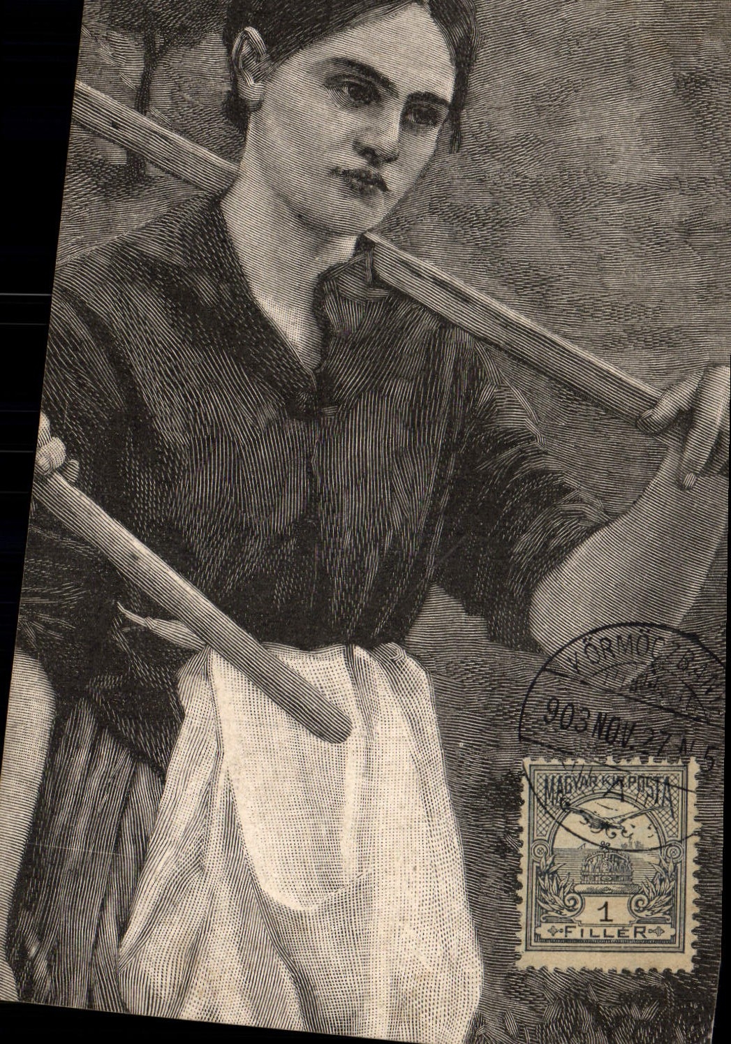 CPA Illustrateur Femme Hongrie Folklore