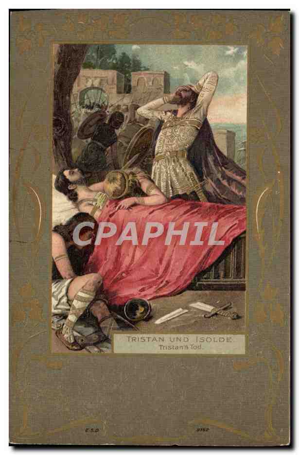 CPA Illustrateur Tristan and Isolde Tristan's Tod