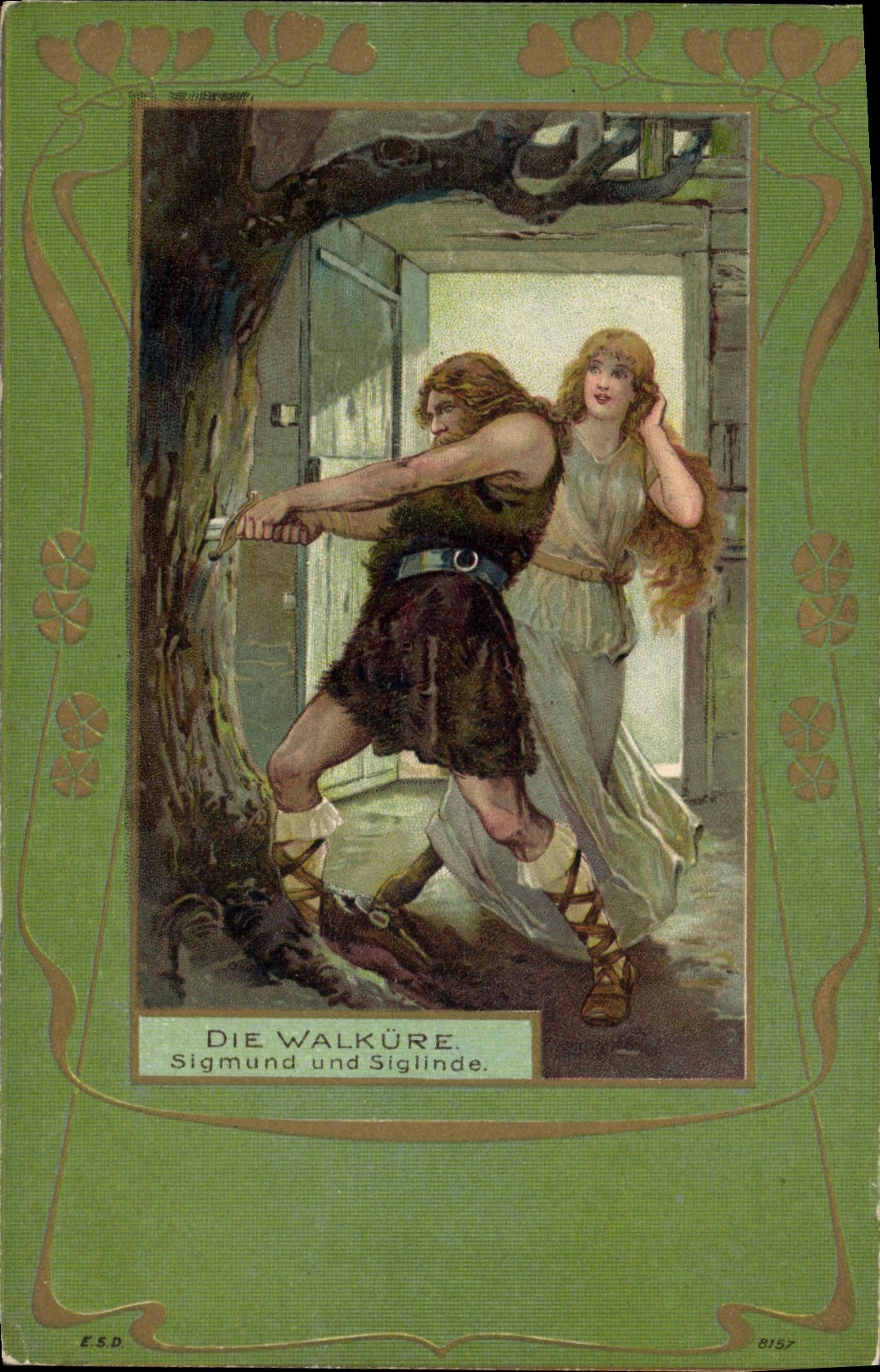CPA Illustrateur Die Walkure Sigmund und Siglinde