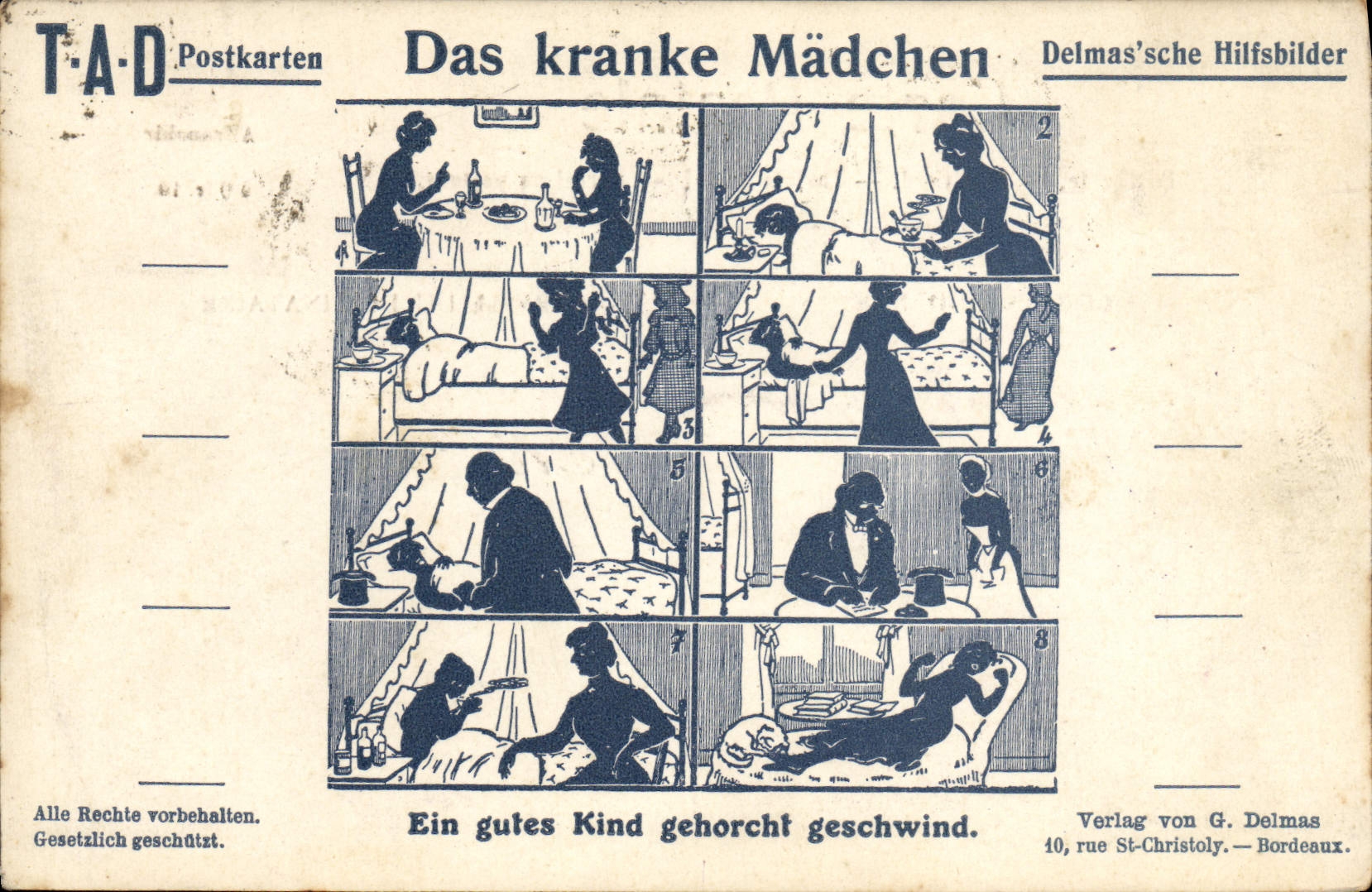 CPA Illustrateur Das Kranke Madchen 