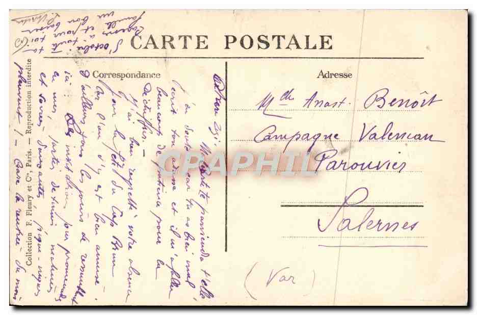 CPA Avion Aviation Arrivee du circuit europeen 1911 a Vincennes Le Deperdussion de Vidat Etape Calais Paris  — Verso