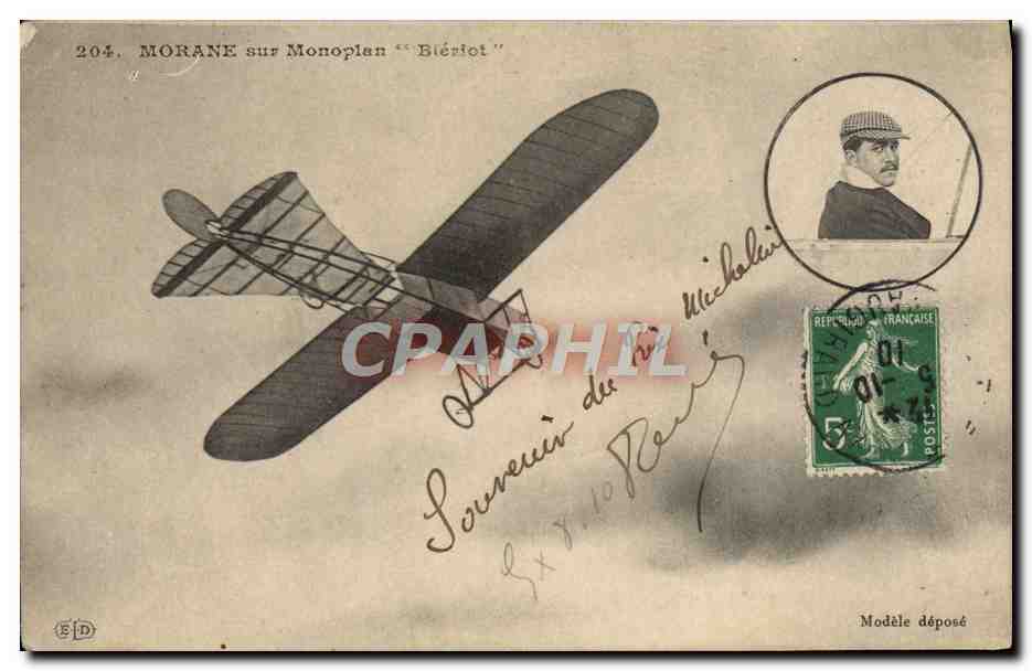 CPA Avion Aviation Morane sur monoplan Bleriot 