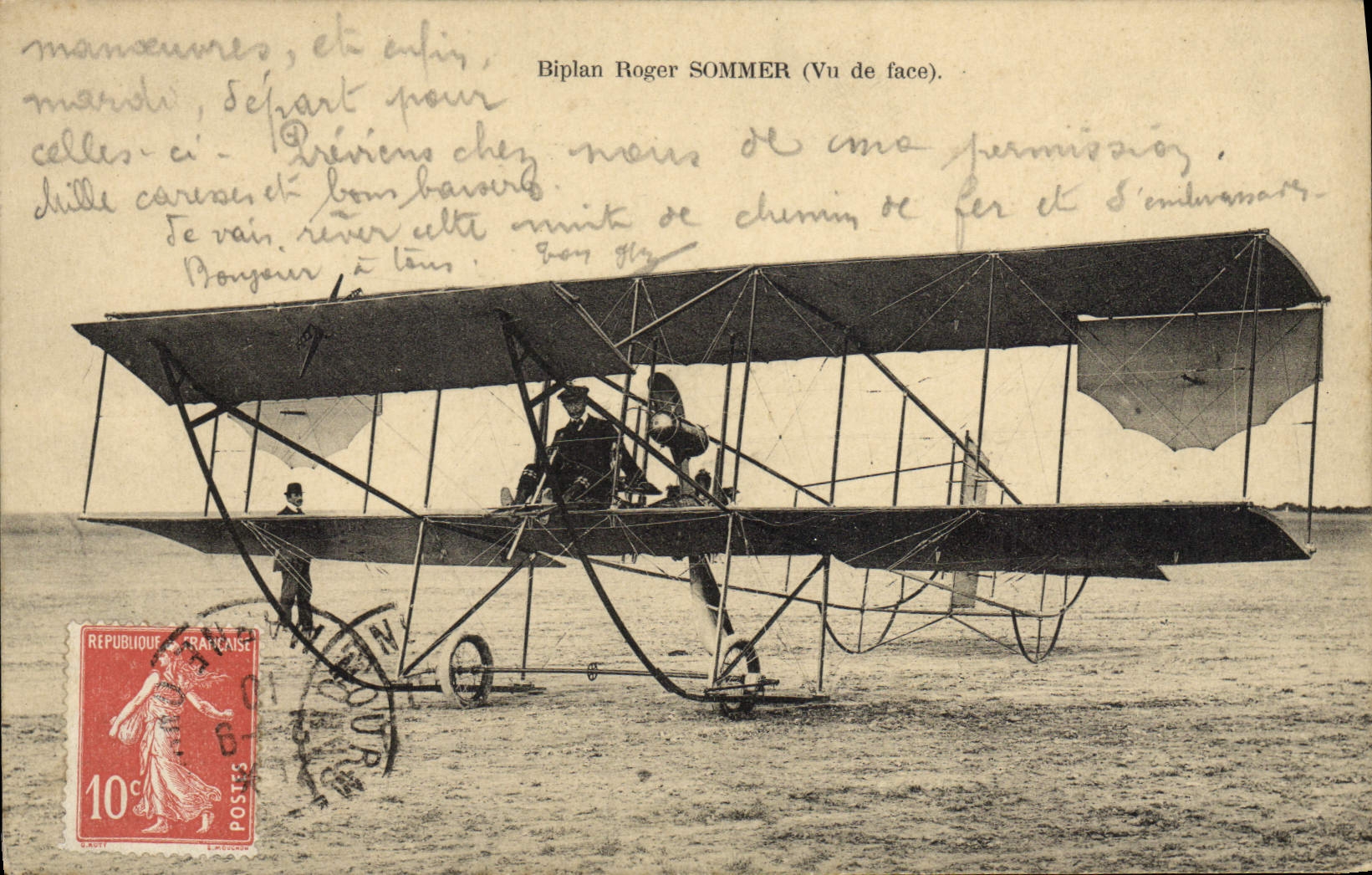 CPA Avion Aviation Biplan Sommer Vu de face 