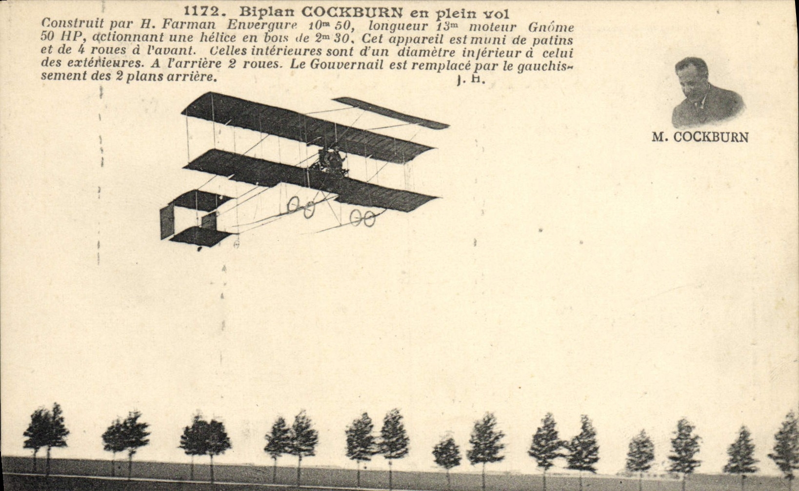 CPA Avion Aviation Biplan Cockburn en plein vol 