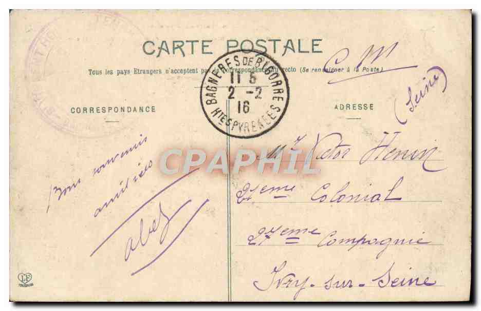 Bagnères-de-Bigorre — Blick auf das Tal bei Poczac — Phototype Labauche Frères, Toulouse — Rückseite