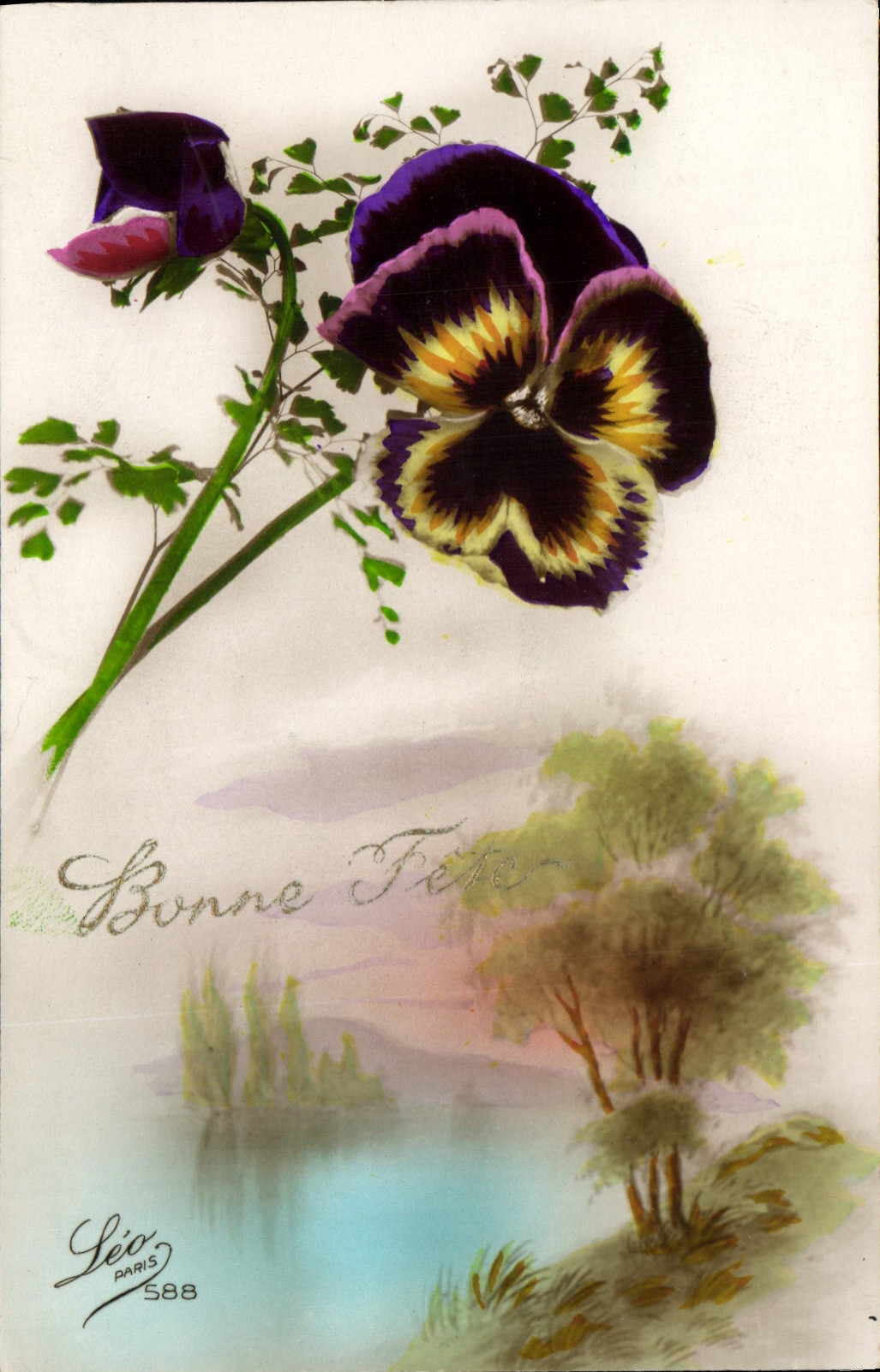 CPA Fantaisie Fleurs Bonne Fete