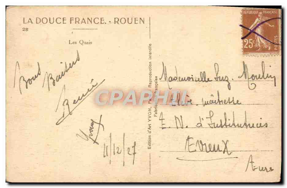 CPA Rouen  — Rückseite