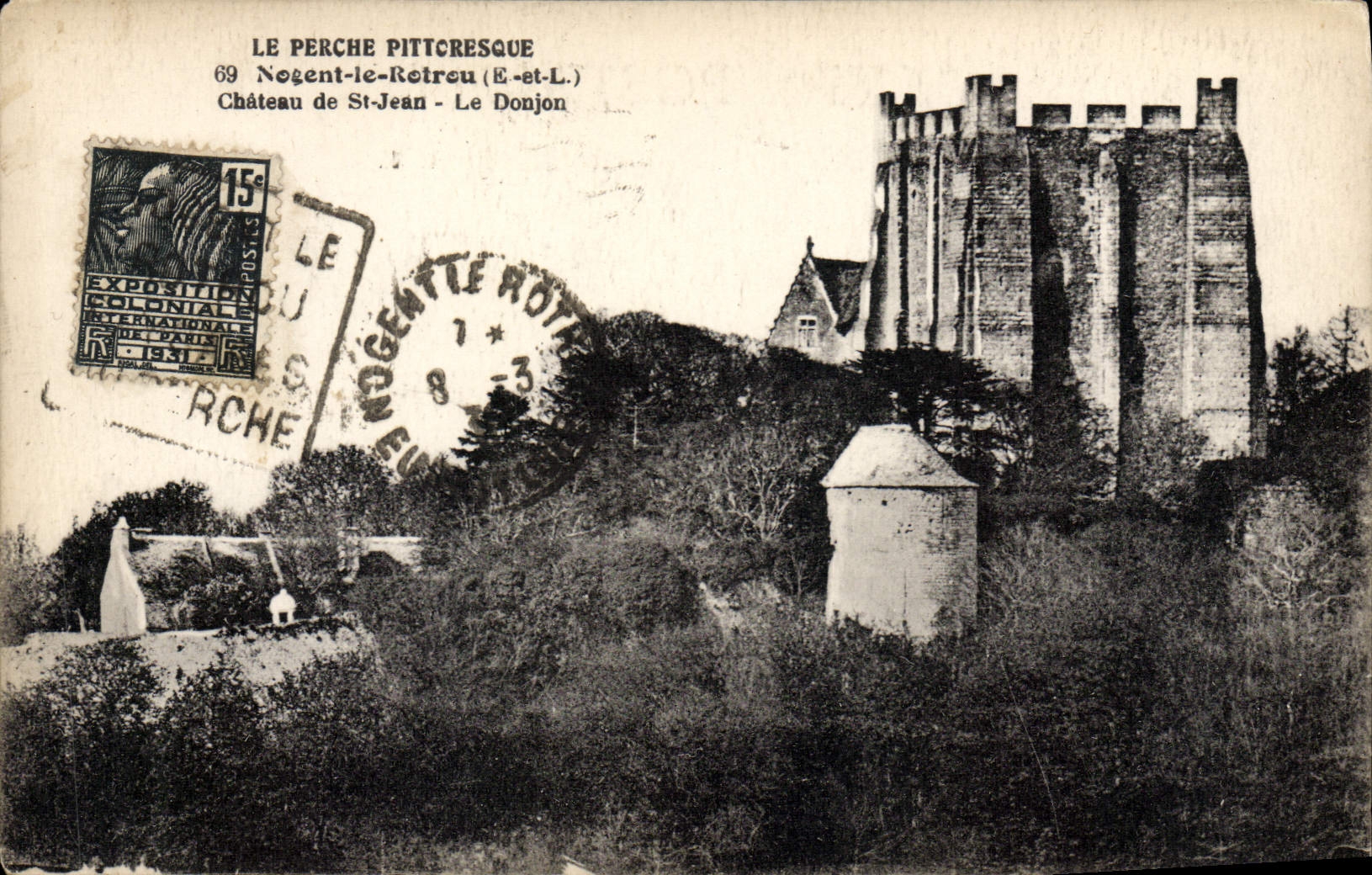 Château de St-Jean - Le Donjon — Nogent-le-Retrou (E.-et-L.) — éditeur CH Chauffroy, Ph. édit. Nogent-le-Retrou (69)