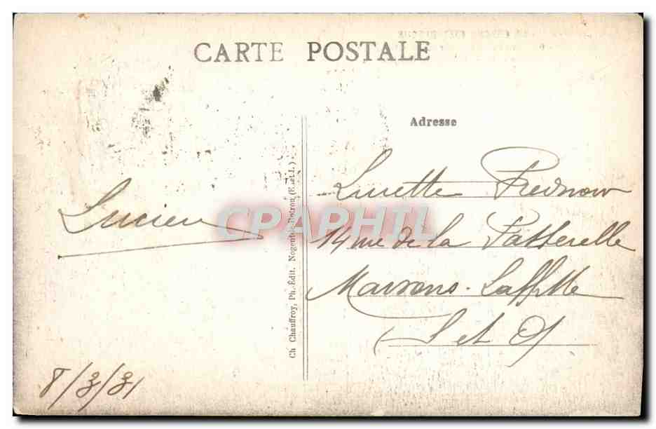 Château de St-Jean - Le Donjon — Nogent-le-Retrou (E.-et-L.) — éditeur CH Chauffroy, Ph. édit. Nogent-le-Retrou (69) — Rückseite