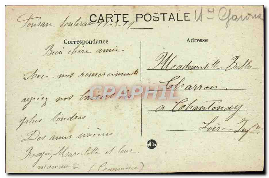 CPA Toulouse Le Pont Saint Michel Tramway — Verso